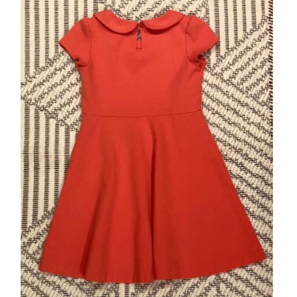 Tailored Autumn Orange Ponte Riding Dress with Faux Front Pockets - Picture 3 of 5